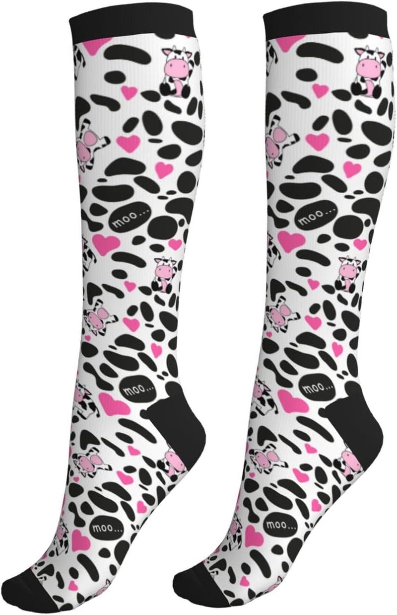Figtihw Tie Dye Compression Socks Knee High Support Socks For Women Men Running Athletic Hiking - Image 1